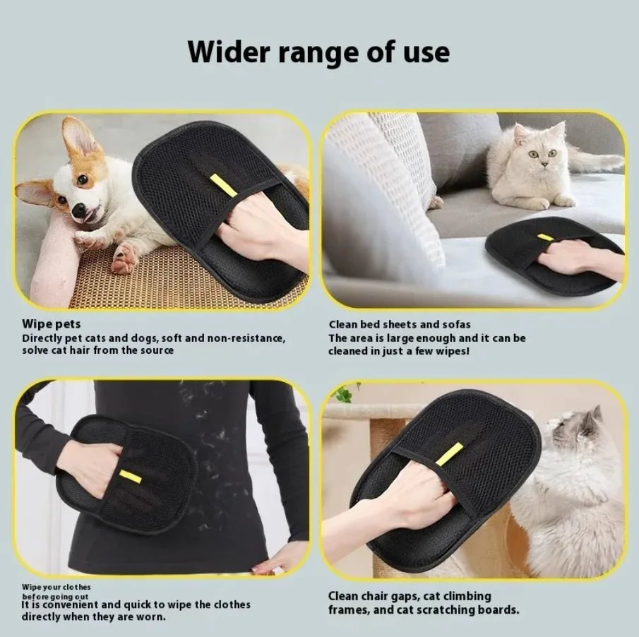 Dual - Sided Pet Hair Remover Glove for Grooming Dogs, Cats & Rabbits (1 - 3 Pack Options) - Whiff Paw